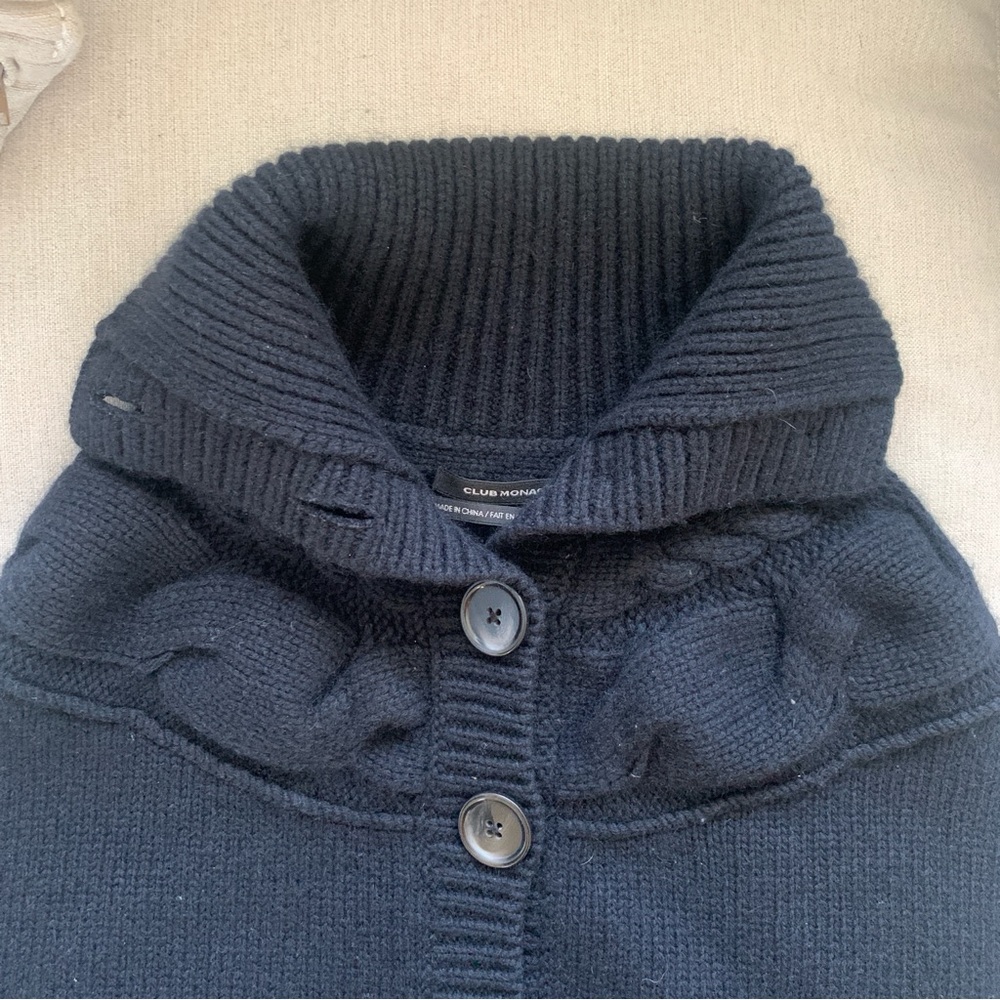 Club Monaco Black Knit Button-Up Vest Size Small - Picture 7 of 11